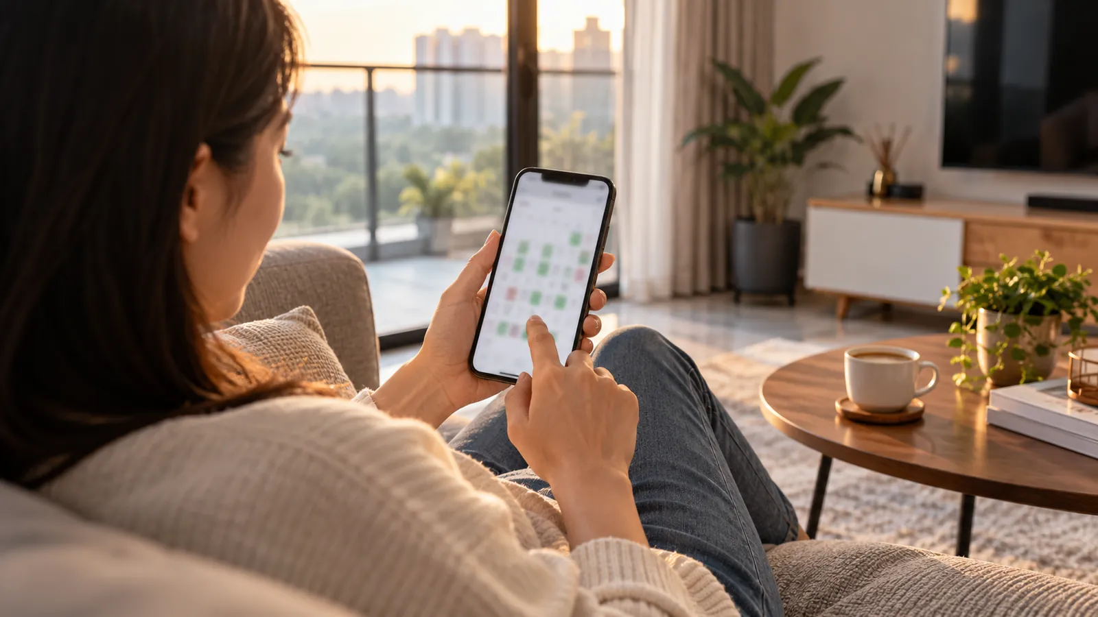Owner checking short-stay prices and booked nights on a phone