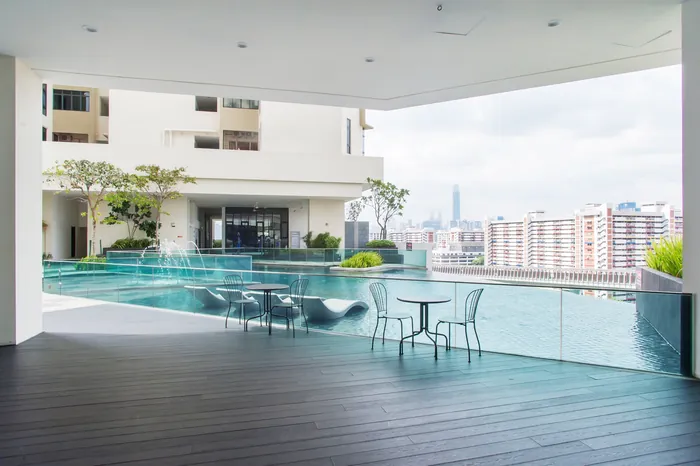 J Dupion Residence covered pool deck and infinity pool
