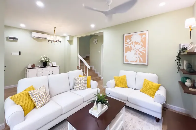 Living room and air-con at the Shah Alam landed house managed by WefieHome