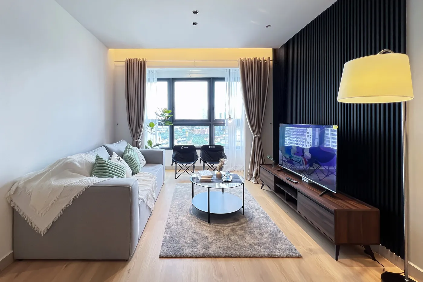 Living room of an M Vertica unit managed by WefieHome