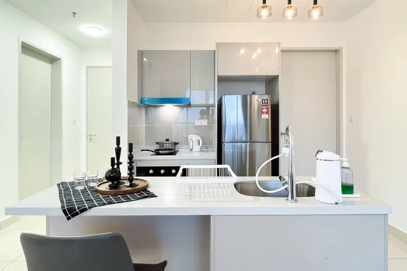 Kitchen island with oven in a Trion KL unit