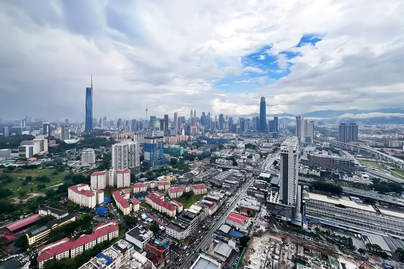 Kuala Lumpur skyline with Merdeka 118, KL Tower, the Petronas Twin Towers and The Exchange 106, seen from a Trion KL unit
